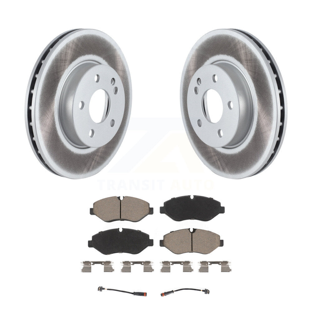 Front Coated Disc Brake Rotor Ceramic Pad Kit For 2016-2020 Mercedes-Benz Metris