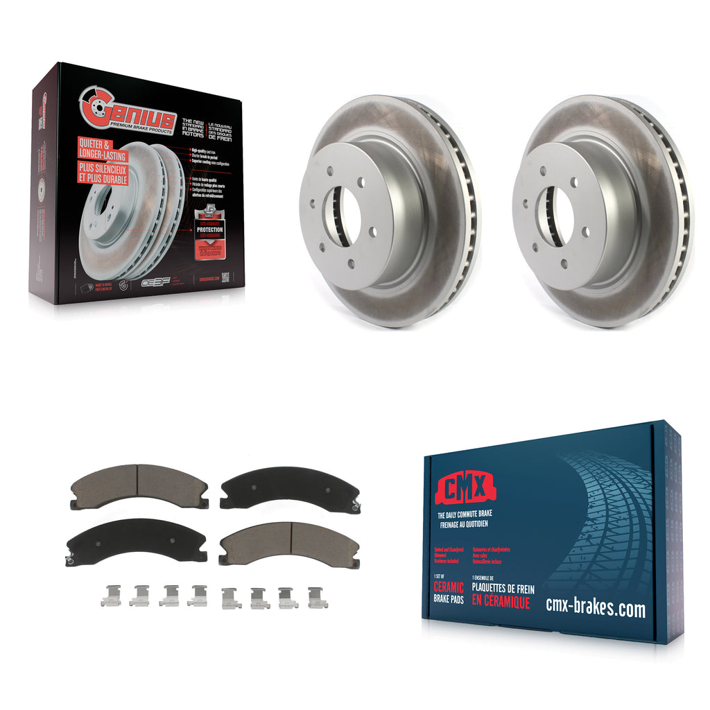 [Front] 2016-2023 Nissan TITAN XD Premium Coated Rotors & Ceramic Pads Brake Kit For Max Braking