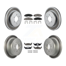 [Front+Rear] 2003-2004 Dodge Dakota Premium Coated Rotors & Ceramic Pads Brake Kit For Max Braking