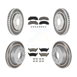 Front Rear Coated Brake Rotor & Ceramic Pad Kit For Ford F-150 With 7 Lug Wheels