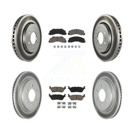 Front Rear Coated Brake Rotors Ceramic Pad Kit For Ford F-150 Expedition Lincoln