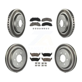 Front Rear Coated Disc Brake Rotors And Ceramic Pads Kit For Ford F-150