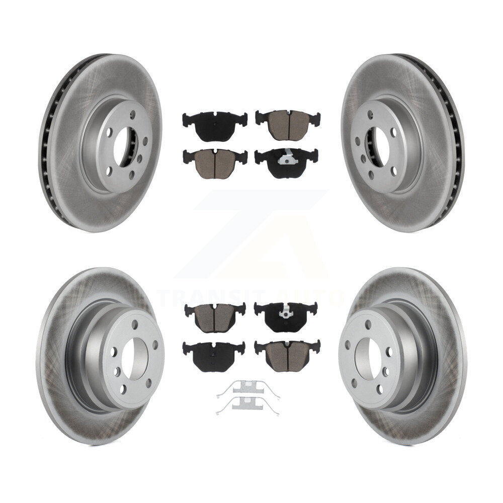 Front Rear Coated Disc Brake Rotors And Ceramic Pads Kit For BMW X5