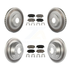 Front Rear Coat Disc Brake Rotors Ceramic Pad Kit For Hyundai Santa Fe Sport Kia