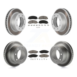 Front Rear Coat Disc Brake Rotor Ceramic Pad Kit For Ford F-250 Super Duty F-350