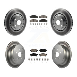 Front Rear Coated Brake Rotor Ceramic Pad Kit For Toyota Highlander Sienna Lexus