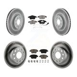 Front Rear Coated Disc Brake Rotors And Ceramic Pads Kit For Volkswagen Passat