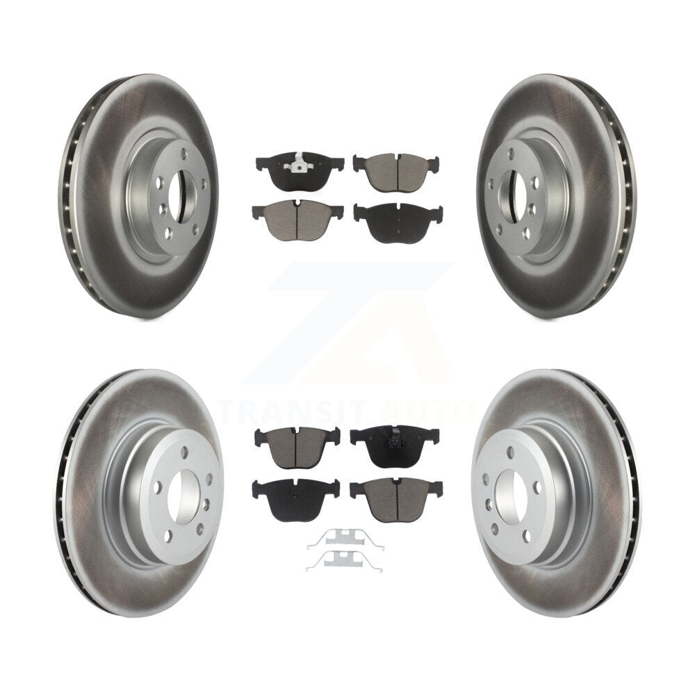 Front Rear Coated Disc Brake Rotors And Ceramic Pads Kit For BMW X5 X6