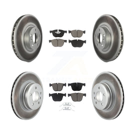 Front Rear Coated Disc Brake Rotors And Ceramic Pads Kit For BMW X5 X6