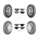 Front Rear Coated Disc Brake Rotors And Ceramic Pads Kit For BMW X5 X6