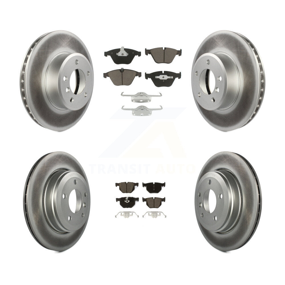 Front Rear Coated Disc Brake Rotors And Ceramic Pads Kit For BMW 530i 525i 528i