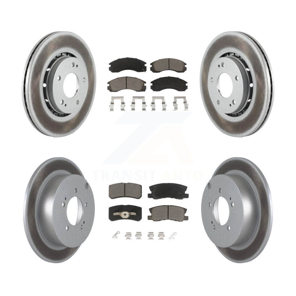 Front Rear Coated Disc Brake Rotors And Ceramic Pads Kit For Mitsubishi Lancer
