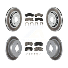 Front Rear Coated Disc Brake Rotors And Ceramic Pads Kit For Mitsubishi Lancer