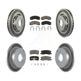 Front Rear Coat Brake Rotors Ceramic Pad Kit For 2009 Mitsubishi Lancer Ralliart