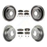 Front Rear Coated Disc Brake Rotors And Ceramic Pads Kit For Mitsubishi Lancer
