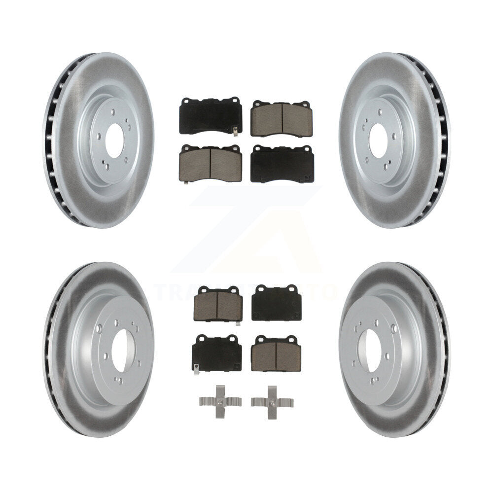 Front Rear Coated Disc Brake Rotors And Ceramic Pads Kit For Mitsubishi Lancer