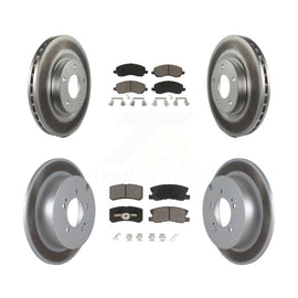 Front Rear Coated Disc Brake Rotors And Ceramic Pad Kit For Mitsubishi Outlander