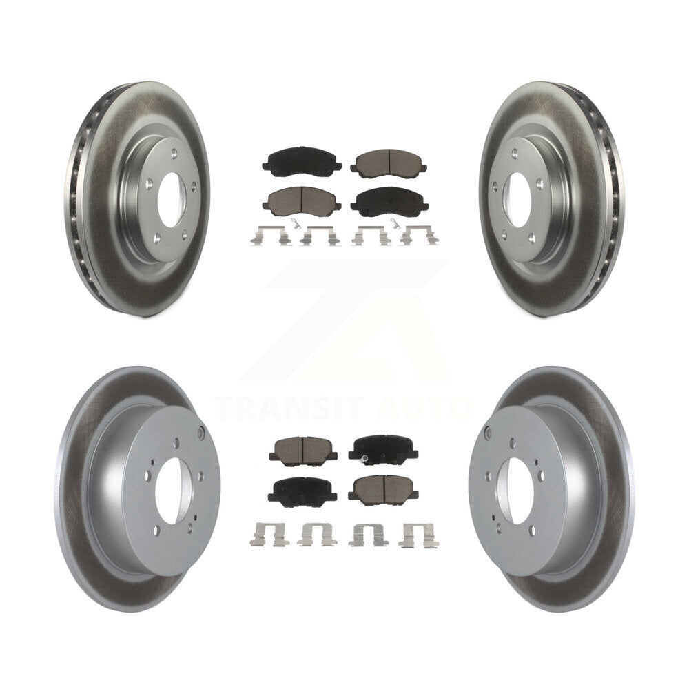 Front Rear Coated Brake Rotor Ceramic Pad Kit For 2013 Mitsubishi Outlander 3.0L