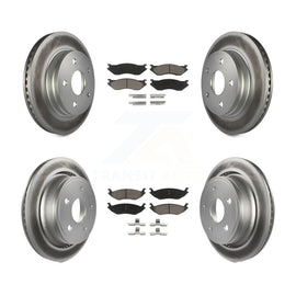 Front Rear Coated Disc Brake Rotors & Ceramic Pad Kit For Dodge Durango Ram 1500