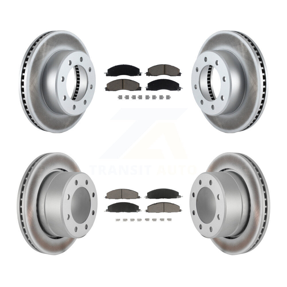 Front Rear Coated Disc Brake Rotors Ceramic Pad Kit For Ram 2500 3500 1500 Dodge