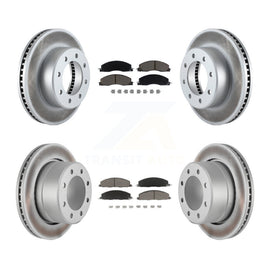 Front Rear Coated Disc Brake Rotors Ceramic Pad Kit For Ram 2500 3500 1500 Dodge