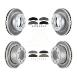 Front Rear Coated Disc Brake Rotors Ceramic Pad Kit For Ram 2500 3500 1500 Dodge