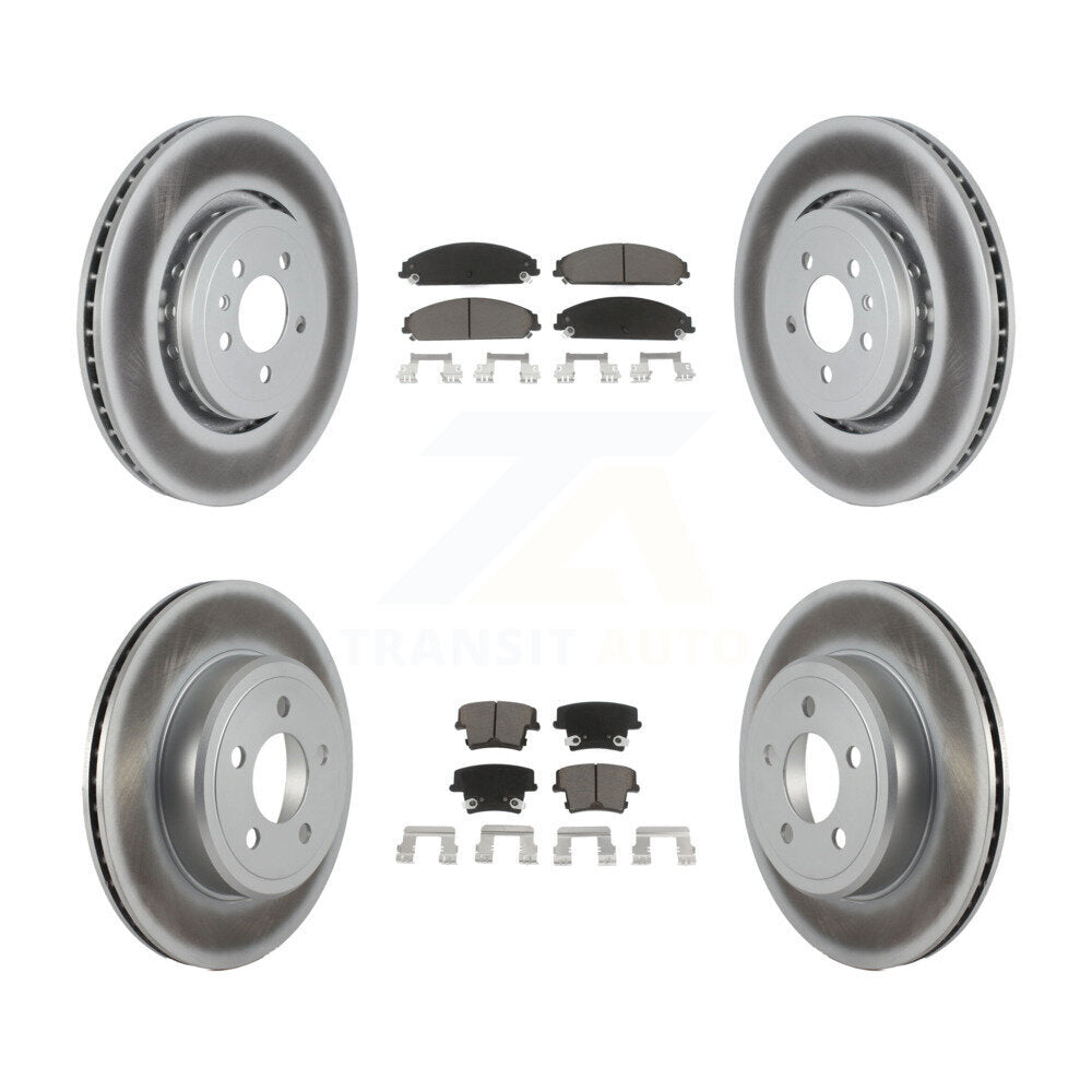 Front Rear Coated Disc Brake Rotors And Ceramic Pads Kit For Dodge Charger