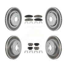 Charger l'image dans la galerie, Front Rear Coated Disc Brake Rotors And Ceramic Pads Kit For Dodge Charger