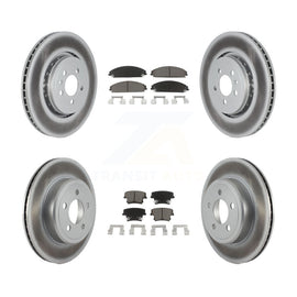 Front Rear Coated Disc Brake Rotors And Ceramic Pads Kit For Dodge Charger