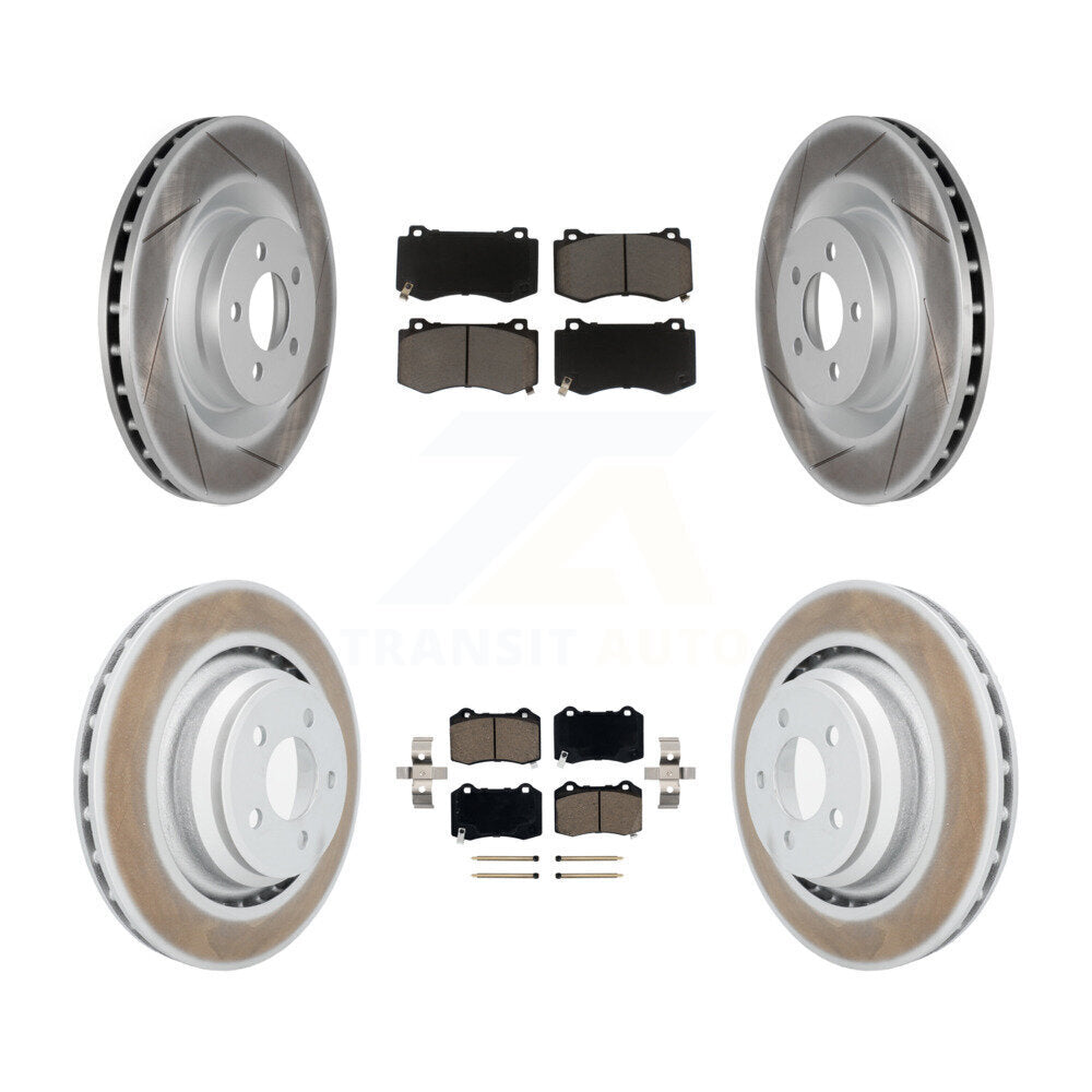 Front Rear Coat Disc Brake Rotors Ceramic Pad Kit For Dodge Charger Chrysler 300