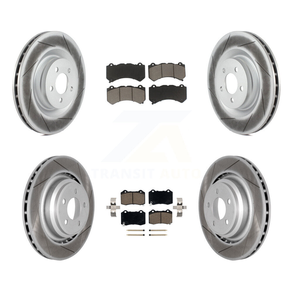 Front Rear Coated Disc Brake Rotors Ceramic Pad Kit For Dodge Challenger Charger