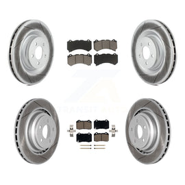 Front Rear Coated Disc Brake Rotors Ceramic Pad Kit For Dodge Challenger Charger