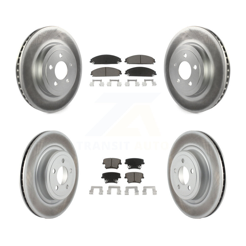 Front Rear Coated Disc Brake Rotors And Ceramic Pads Kit For Dodge Charger