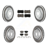 Front Rear Coated Disc Brake Rotors And Ceramic Pads Kit For Dodge Charger