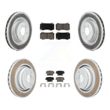 Front Rear Coated Disc Brake Rotors And Ceramic Pads Kit For Dodge Charger