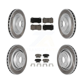 Front Rear Coated Disc Brake Rotors And Ceramic Pads Kit For Dodge Charger