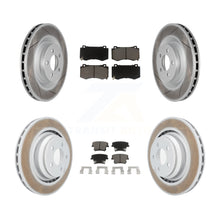 Charger l'image dans la galerie, Front Rear Coated Disc Brake Rotors And Ceramic Pads Kit For Dodge Charger
