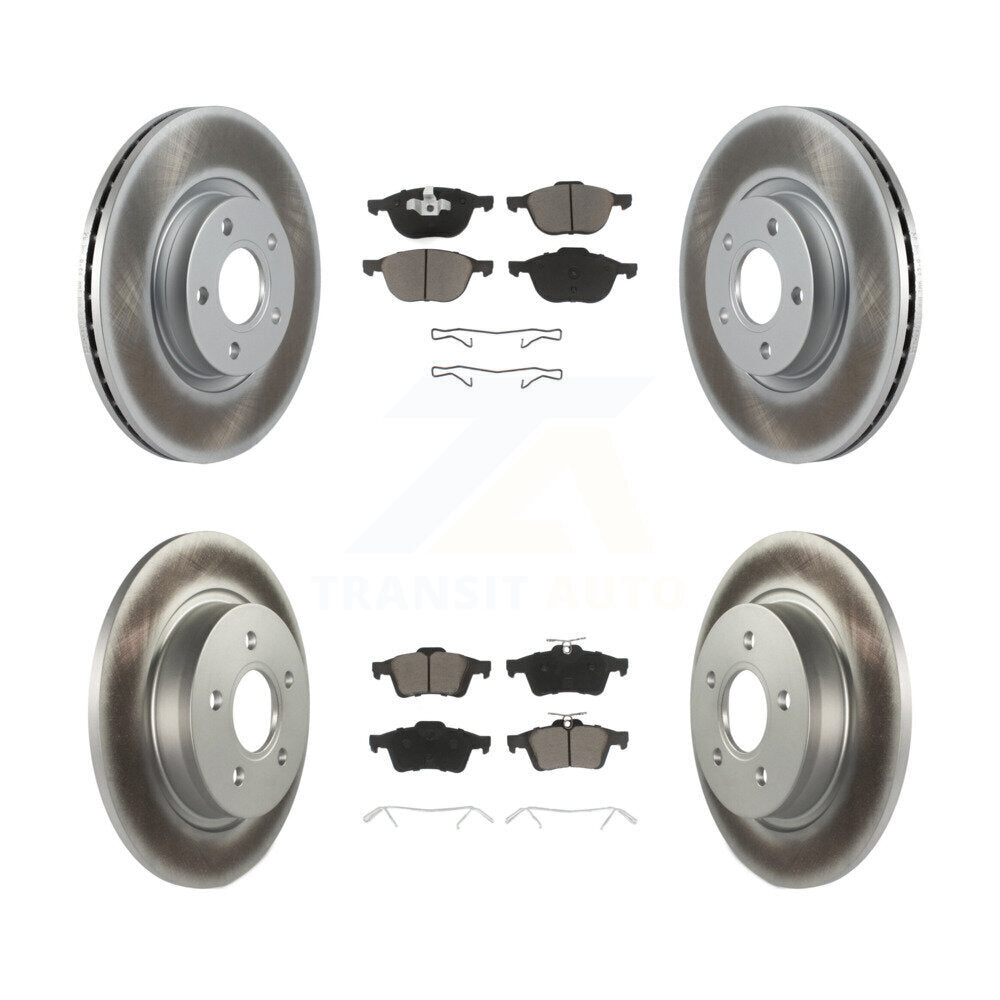 Front Rear Coated Disc Brake Rotor And Ceramic Pad Kit For Volvo S40 C70 C30 V50