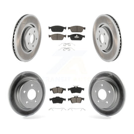Front Rear Coated Disc Brake Rotors And Ceramic Pads Kit For Ford Focus ST