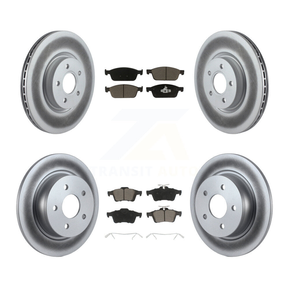 Front Rear Coat Disc Brake Rotor Ceramic Pad Kit For Ford Escape Transit Connect