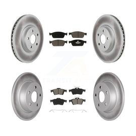 Front Rear Coated Disc Brake Rotors And Ceramic Pad Kit For Ford Transit Connect