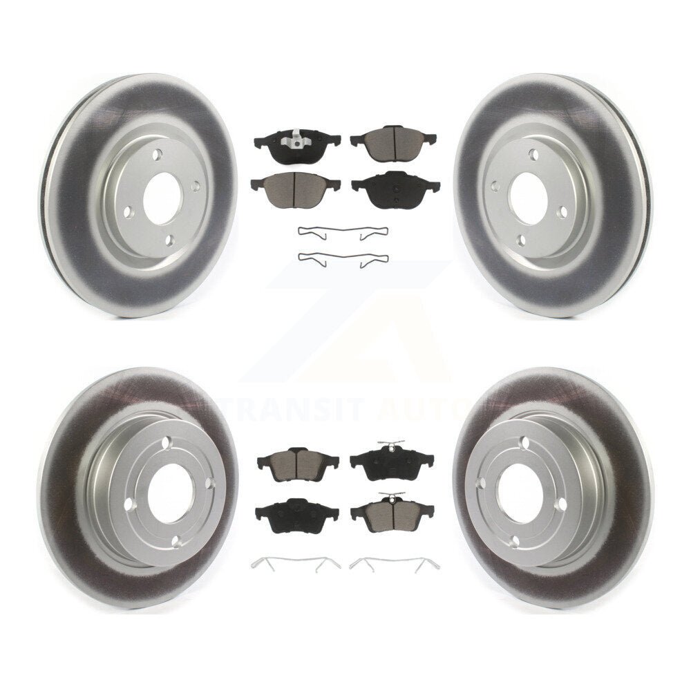 [Front+Rear] 2018-2021 Ford EcoSport FWD Premium Coated Rotors & Ceramic Pads Brake Kit For Max Braking