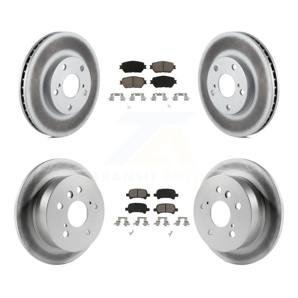 [Front+Rear] 2005-2006 Toyota Camry Base/LE Premium Coated Rotors & Ceramic Pads Brake Kit For Max Braking