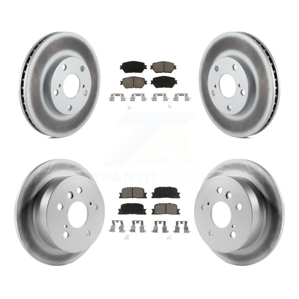 [Front+Rear] 2005-2006 Toyota Camry Base/LE Premium Coated Rotors & Ceramic Pads Brake Kit For Max Braking