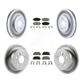 Front Rear Coated Disc Brake Rotors Ceramic Pad Kit For Toyota Camry Lexus ES300