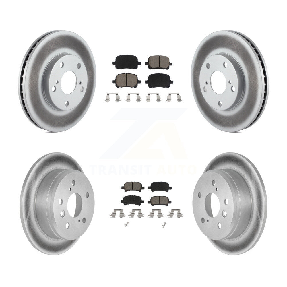 Front Rear Coated Disc Brake Rotors And Ceramic Pads Kit For Toyota Camry Solara