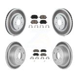 Front Rear Coated Disc Brake Rotors And Ceramic Pads Kit For Toyota Camry Solara