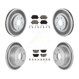 Front Rear Coated Disc Brake Rotors Ceramic Pad Kit For Toyota Camry Lexus ES300