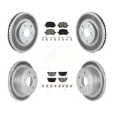 Front Rear Coated Disc Brake Rotors Ceramic Pad Kit For Toyota Camry Lexus ES300