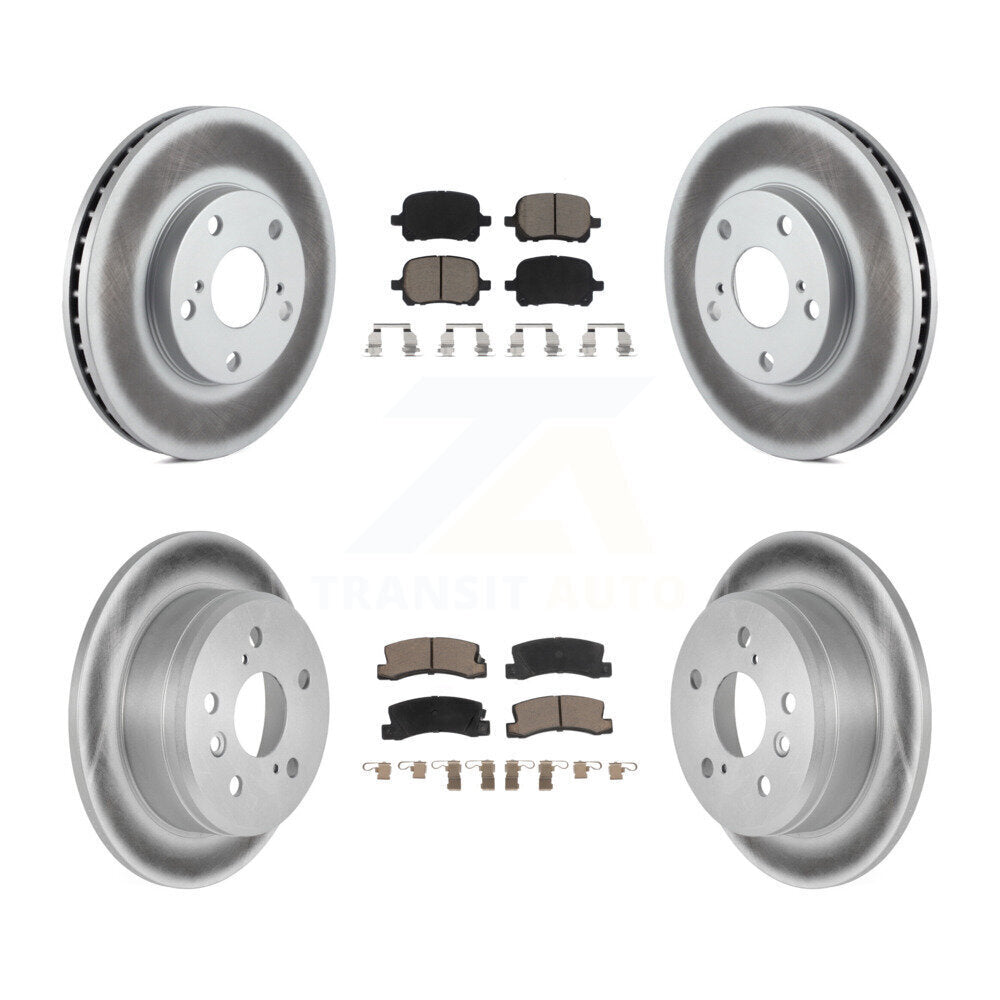 Front Rear Coat Brake Rotors Ceramic Pad Kit For Toyota Camry Lexus ES300 Solara
